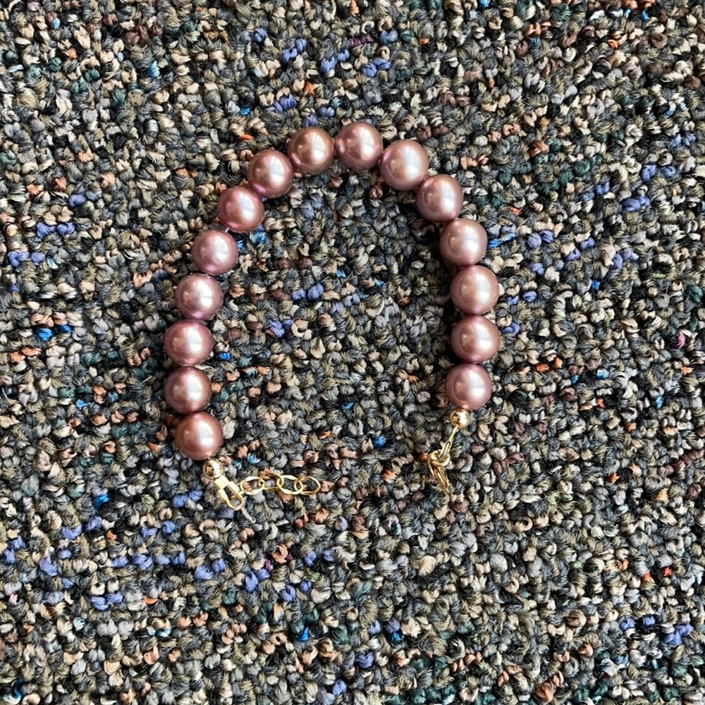 Pink Tahitian Pearl Bracelet (6.0”-6.75”) with 14k